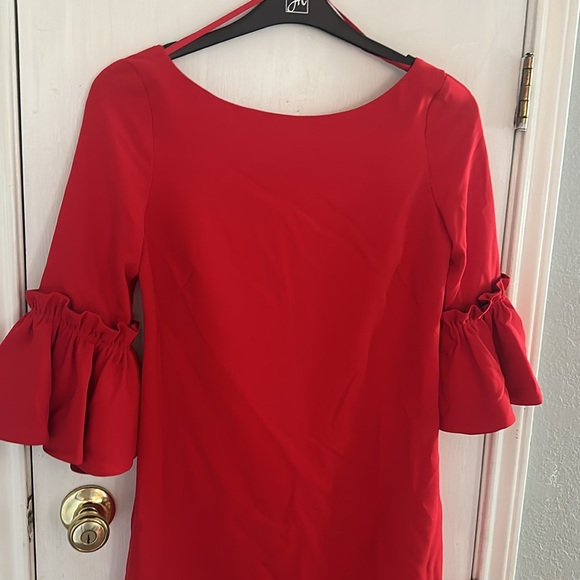 Milly Red Ruffled Arm Dress - Picture 2 of 8